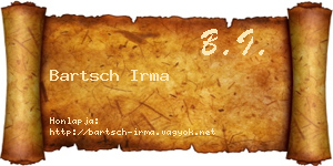 Bartsch Irma névjegykártya
