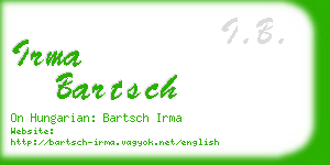 irma bartsch business card